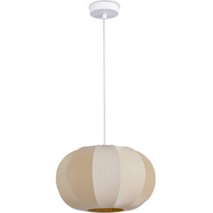 Paco Home - Hängelampe Pendellampe Wohnzimmer Schlafzimmer Esszimmer Modern Nylon E27 Beige, Pendelleuchte - Typ 1