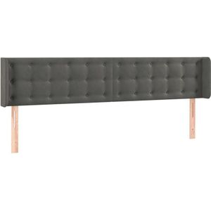 Kopfteil mit Ohren Dunkelgrau 163x16x78/88 cm Samt Vidaxl