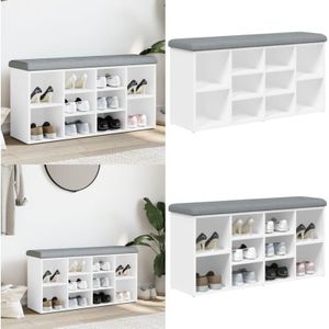 Vidaxl - Schuhbank Weiß 102x32x50 cm Holzwerkstoff - Schuhbank - Flurbank - Garderobe - Einbaubank - Beistelltisch - Home & Living