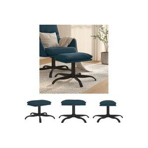 The Living Store Fußhocker Blau 60x60x36 cm Samt - Samtsessel - Hocker Blau - Beistelltisch - Lounge Möbel - Sessel Mit Armlehnen