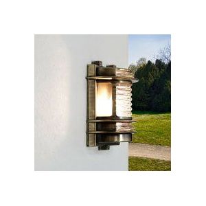 Licht-erlebnisse - Außenwandlampe aus Messing Antik halbrund gracia