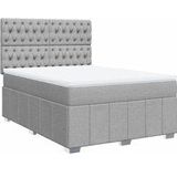 Vidaxl - Boxspringbett mit Matratze Hellgrau 140x200 cm Stoff