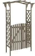Pergola mit Tor 116x40x204 cm Grau Massivholz Tanne Vidaxl