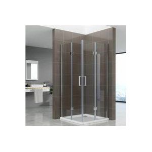 I-flair Duschkabine Belle mit Falttüren Eckduschkabine aus durchsichtigem esg Sicherheitsglas 180 cm hoch DK62 75x85 cm