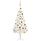 Künstlicher Weihnachtsbaum mit Beleuchtung & Kugeln Weiß 120 cm Vidaxl