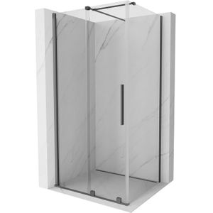 Mexen - Velar Duschkabine Schiebetür 120 x 80 cm, transparent, Gun Metal - 871-120-080-01-95