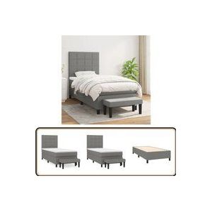 Vidaxl - Boxspringbett mit Matratze Dunkelgrau 80x200 cm Stoff - Boxspringbett - Doppelbett - Bettenrahmen - Schlafraum - Wohnbereich