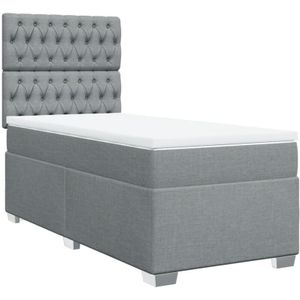 Vidaxl - Boxspringbett mit Matratze Hellgrau 100x200 cm Stoff