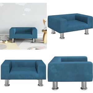 Vidaxl - Kindersofa Blau 50x40x26,5 cm Samt - Kinder Sofa - Minisofa - Kuschel Sofa - Kinderzimmer Dekoration - Sitzgelegenheit Für Kinder - Home &