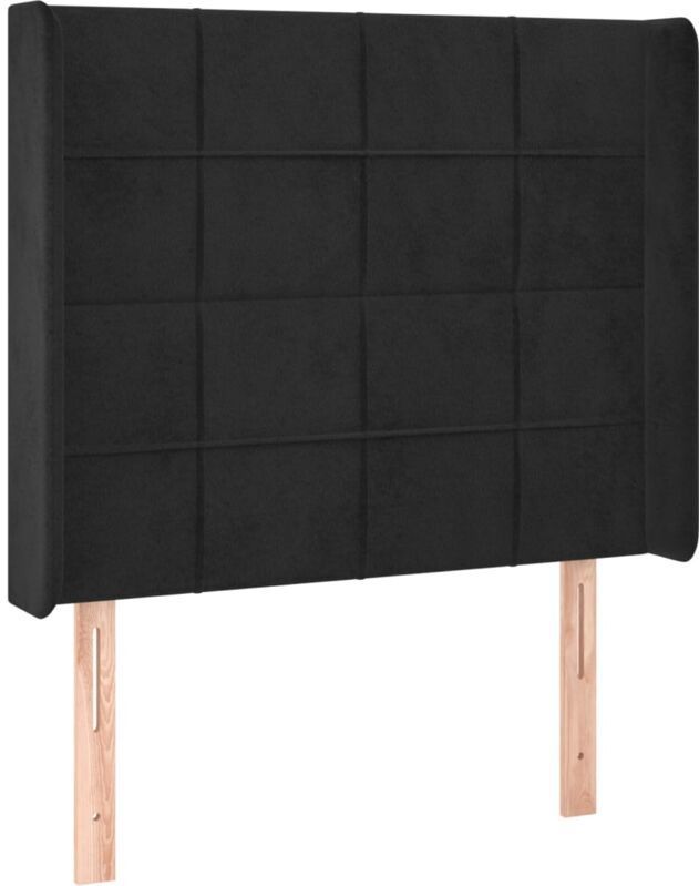 Kopfteil mit Ohren Schwarz 93x16x118/128 cm Samt Vidaxl