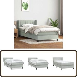 Vidaxl - Boxspringbett mit Matratze Hellgrau 80x210 cm Samt