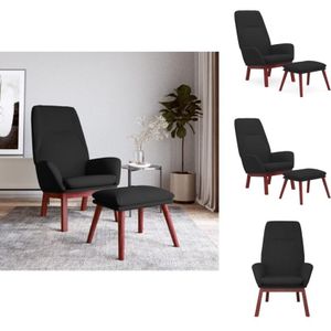 Vidaxl - Sessel - Living Relaxsessel mit Hocker Schwarz Stoff - Schwarz