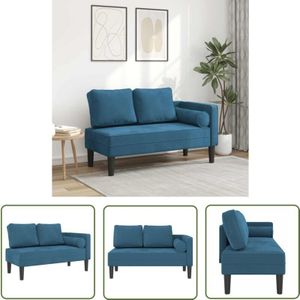 Chaiselongue mit Kissen Blau Samt - Chaiselongue - Samtsofa - Relaxsessel - Lounge Sessel - Blau Sofa - The Living Store