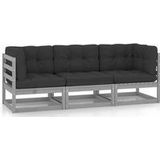3-Sitzer-Gartensofa mit Kissen Kiefer Massivholz Vidaxl