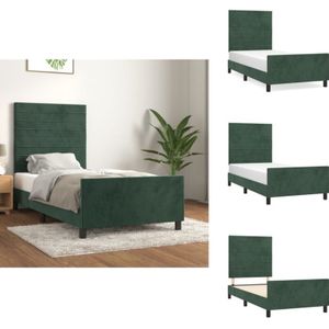 Vidaxl - Bettgestell ohne Matratze Dunkelgrün 90x190 cm Samt - Samtbettwäsche - Bettsofa - Boxspringbett - Hochbett - Jugendzimmer