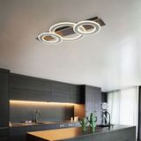 Deckenleuchte Deckenlampe Wohnzimmer Esszimmerleuchte anthrazit grau LED, Metall Acryl, 1x LED 50W 2300Lm 3000K, LxBxH 73x35x7 cm