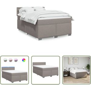 VidaXL Boxspringbett mit Matratze Taupe 160x200 cm Stoff