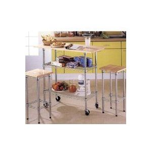 Metall/Holzküchentisch mit Rädern und 2 Metall/Holzbänken table: 101x94x45cmpour alle Stile, um dem Haus eine Note zu verleihen