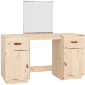 Schminktisch mit Spiegel Massivholz Kiefer Vidaxl