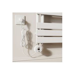 Sonni - Heizstab 1000W Weiß Heizpatrone für Badheizkörper mit Thermostat und lcd Display und Timing-Funktion Mit Power-Off-Speicher Schutz vor