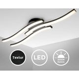 B.k.licht - Deckenlampe 55x12 cm - 15W, 1800lm, led, warmweiß, schwarz