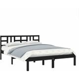 Massivholzbett Schwarz 140x190 cm Vidaxl
