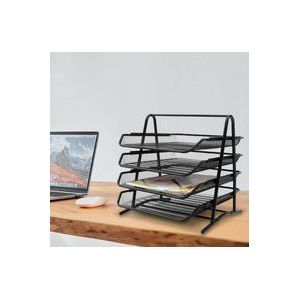 Metall Ablagefächer Stapelbar,Büro Organizer Schreibtisch,Briefablage 4 Fächer dokumentenablage Mesh Design Schreibtischablage für A4 Dokument,