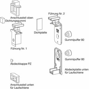 Gu hs Zubehör-Beutel Führungsschiene P1850 Laufschiene Höhe 5 mm grau