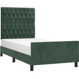 Vidaxl - Bettgestell ohne Matratze Dunkelgrün 90x190 cm Samt