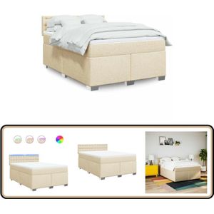 Vidaxl - Boxspringbett mit Matratze Creme 140x190 cm Stoff