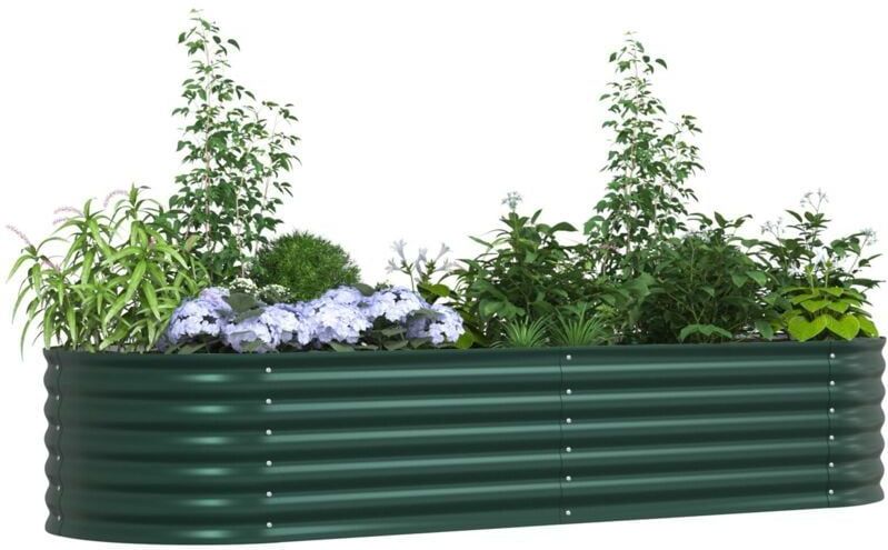Garten Hochbeet Grün Feuerverzinkter Stahl 240 x 80 x 44 cm vidaXL