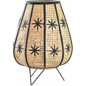 Dkd Home Decor - Metall Rattan Tischlampe 37x37x47 Ratan Blumenmetallmaterial mehrfarbige Farbfamilienzeitlampen