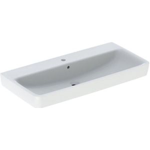 Keramag - Geberit Renova Plan, Aufsatz-Waschtisch , 100x48 cm, 1 Hahnloch,