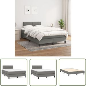 Boxspringbett mit Matratze Dunkelgrau 120x200 cm Stoff - Boxspringbett - Doppelbett - Bettenrahmen - Matratze - Nachttisch - The Living Store