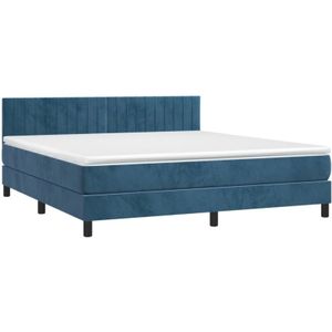 Vidaxl - Boxspringbett mit Matratze Dunkelblau 180x200 cm Samt