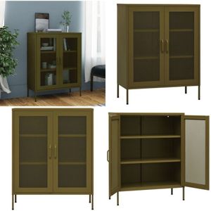 Vidaxl - Lagerschrank Olivgrün 80x35x101,5 cm Stahl - Lagerschrank - Stauraum - Garderobe - Wohnzimmermöbel - Schlafzimmermöbel - Home & Living