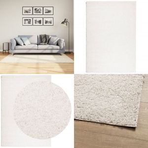 Vidaxl - Teppich Shaggy Hochflor Modern Creme 120x170 cm - Shaggy Teppich - Cremefarbener Teppich - Flauschiger Teppich - Wohnzimmer Teppich