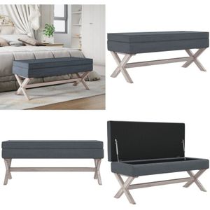 Hocker mit Stauraum Dunkelgrau 110x45x49 cm Samt - Samtsofa - Wohnzimmerdeko - Sitzbank Mit Stauraum - Französischer Stil - Vintage Sofa - Home &