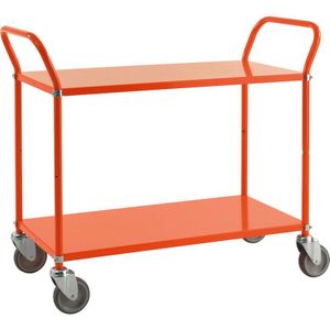 Etagenwagen mit 3 Böden 900x440mm in Orange ohne Bremse - Kongamek