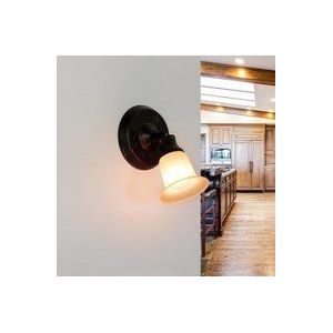 Licht-erlebnisse - Wandlampe Braun verstellbar E14 Glas Metall Rustikal Flur Küche Wandleuchte