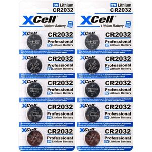 Xcell - 10er Spar-Set CR2032 Lithium-Knopfzelle 3V / 220mAh (2x5er Pack)