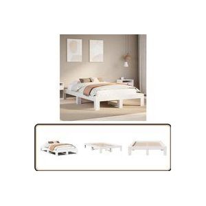 Vidaxl - Massivholzbett ohne Matratze Weiß 120x190 cm Kiefernholz