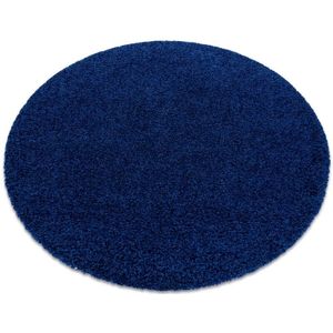 Teppich soffi Kreis shaggy 5cm dunkelblau blue rund 100 cm