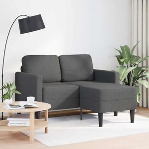 Torana - 2-Sitzer-Sofa mit Chaiselongue L-Form Dunkelgrau 125 cm Leinen