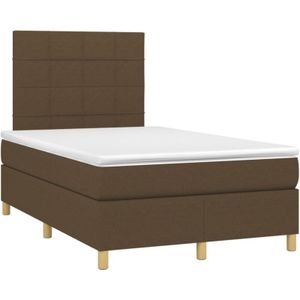 Vidaxl - Boxspringbett mit Matratze & led Dunkelbraun 120x200 cm Stoff