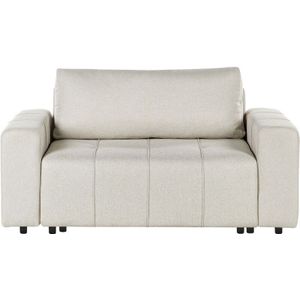 Beliani - Sofa Hellbeige Stoff 2-Sitzer Gepolstert mit Stauraum für 2 Personen Modernes Retro Design Couch Wohnzimmermöbel
