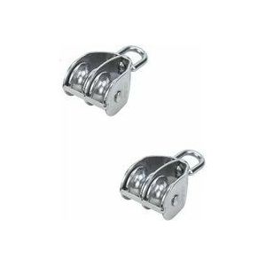 Lablanc - 2 Stück Doppelrollenblock M20 Feste Rolle Edelstahl Doppelrad-Heberolle für Kabel
