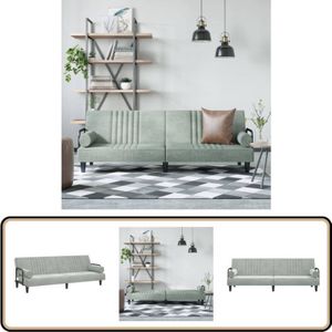 Vidaxl - Schlafsofa mit Armlehnen Hellgrau Samt - Samtsofa - Schlafsofa - Gästebett - Wohnzimmersofa - Sofa Mit Auszug
