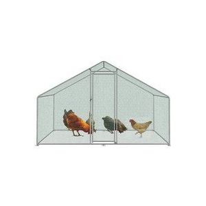 Poulailler 3x2x2m Enclos xl avec serrure enclos extérieur en acier galvanisé pour petits animaux poules cage à oiseaux petits - Tolletour