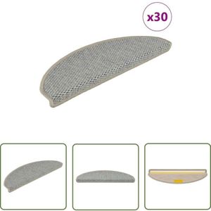 VidaXL Stufenmatten Selbstklebend Sisal-Optik 30Stk 65x21x4cm Hellgrün
